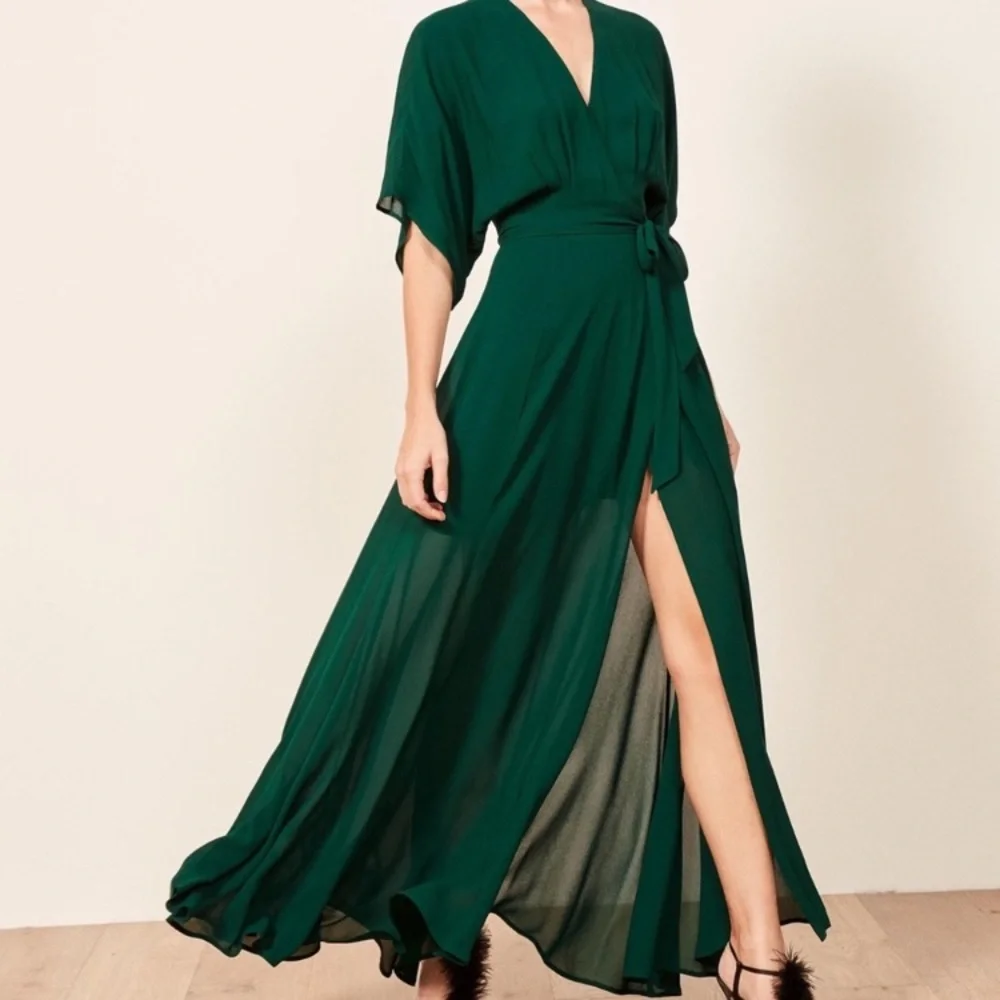 NEW NWT REFORMATION Winslow Dress Emerald - Picture 3 of 6